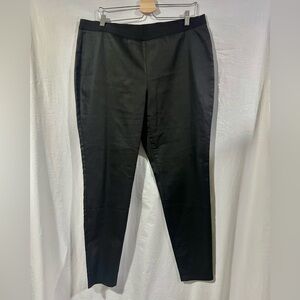Eileen Fisher shiny black elastic waist pant xl